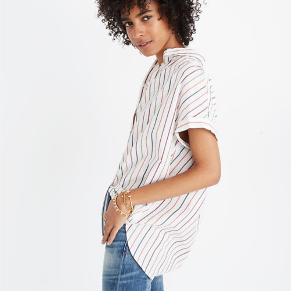 Madewell Central Shirt in Sadie Stripe - Picture 2 of 13